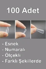 10 Farklı Boy 100 Adet Ölçekli Poly Jel Kalıp Tips Farklı Şekillerde Poly Jel Kalıp Tips L07 - Görsel 2