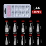 10 Farklı Boy 100 Adet Ölçekli Poly Jel Kalıp Tips Farklı Şekillerde Poly Jel Kalıp Tips L44