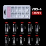 10 Farklı Boy 100 Adet Ölçekli Poly Jel Kalıp Tips Farklı Şekillerde Poly Jel Kalıp Tips V09-4