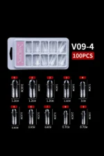 10 Farklı Boy 100 Adet Ölçekli Poly Jel Kalıp Tips Farklı Şekillerde Poly Jel Kalıp Tips V09-4