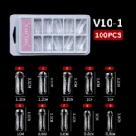 10 Farklı Boy 100 Adet Ölçekli Poly Jel Kalıp Tips Farklı Şekillerde Poly Jel Kalıp Tips V10-1