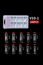 10 Farklı Boy 100 Adet Ölçekli Poly Jel Kalıp Tips Farklı Şekillerde Poly Jel Kalıp Tips V10-1