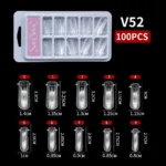 10 Farklı Boy 100 Adet Ölçekli Poly Jel Kalıp Tips Farklı Şekillerde Poly Jel Kalıp Tips V52