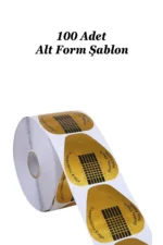 100 Adet Gold Protez Tırnak Uzatma Şablon Jel Alt Form Şablonu. Gitar Şablon - Görsel 2