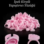 100 Adet Ipek Kirpik Demet Tutucu Yüzük Yapıştırıcı Kabı -  İpek Kirpik Volume Yapıştırıcı Yüzüğü