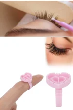 100 Adet Ipek Kirpik Demet Tutucu Yüzük Yapıştırıcı Kabı -  İpek Kirpik Volume Yapıştırıcı Yüzüğü - Görsel 4