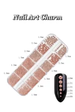 12'li Havyar Nail Art Charm Boncukları - Nail Art Çarm Süs Taşı - Protez Tırnak Süsü - Bakır