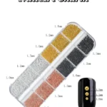 12'li Havyar Nail Art Charm Boncukları - Nail Art Çarm Süs Taşı - Protez Tırnak Süsü - Gümüş 2