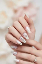 12'li Havyar Nail Art Charm Boncukları - Nail Art Çarm Süs Taşı - Protez Tırnak Süsü - Gümüş - Görsel 3