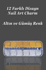 12'li Havyar Tırnak Süsleme - Nail Art Charm - Nail Art Süs Taşı - Protez Tırnak Çarm Süsü 32-10
