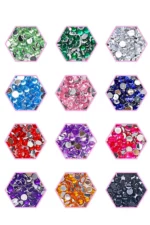 12'li Tırnak Süsleme - Nail Art Charm - Nail Art Süs Taşı - Makyaj Taşı - Protez Tırnak Süsü 104-1 - Görsel 2