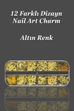 12'li Tırnak Süsleme - Nail Art Charm - Nail Art Süs Taşı - Protez Tırnak Çarm Süsü 1-31