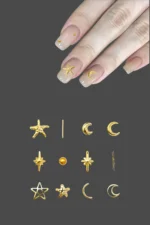 12'li Tırnak Süsleme - Nail Art Charm - Nail Art Süs Taşı - Protez Tırnak Çarm Süsü 1-31 - Görsel 2