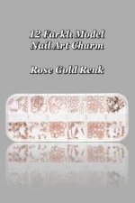 12'li Tırnak Süsleme - Nail Art Charm - Nail Art Süs Taşı - Protez Tırnak Çarm Süsü 187-25