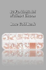 12'li Tırnak Süsleme - Nail Art Charm - Nail Art Süs Taşı - Protez Tırnak Çarm Süsü 187-28