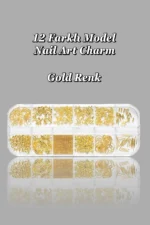 12'li Tırnak Süsleme - Nail Art Charm - Nail Art Süs Taşı - Protez Tırnak Çarm Süsü 187-5