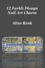 12'li Tırnak Süsleme - Nail Art Charm - Nail Art Süs Taşı - Protez Tırnak Çarm Süsü 32-5