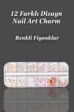 12'li Tırnak Süsleme - Nail Art Charm - Nail Art Süs Taşı - Protez Tırnak Çarm Süsü 422-1