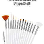 15 Adet Nail Art Dizayn Ve Jel Fırça Seti Tırnak Süsleme Fırça Seti-Beyaz