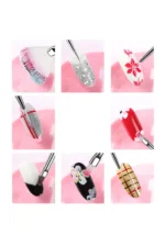 15 Adet Nail Art Dizayn Ve Jel Fırça Seti Tırnak Süsleme Fırça Seti-Kirmizi - Görsel 3