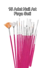 15 Adet Nail Art Dizayn Ve Jel Fırça Seti Tırnak Süsleme Fırça Seti-Kirmizi - Görsel 5