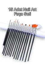 15 Adet Nail Art Dizayn Ve Jel Fırça Seti Tırnak Süsleme Fırça Seti-Siyah - Görsel 3