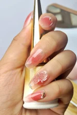 24 Adet Balerin Takma Tırnak Seti Orta Uzun Desenli Takma Tırnak Yapıştırıcı Set Hediye Z356