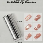 2 Adet Kedi Gözü Mıknatıs - Çok Kuvvetli Mıknatıs - Cat Eye Magnet - Kalıcı Oje - Buyuk Yuvarlak 8