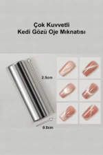 2 Adet Kedi Gözü Mıknatıs - Çok Kuvvetli Mıknatıs - Cat Eye Magnet - Kalıcı Oje - Buyuk Yuvarlak 8