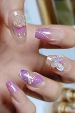 24 Adet Protez Tırnak Görünümlü Taşlı Takma Tırnak Seti GKDZ163-3