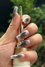 24 Adet Ay Yıldız Desenli Takma Tırnak Seti R722 - Görsel 2