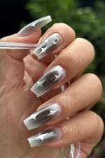 24 Adet Ay Yıldız Desenli Takma Tırnak Seti R722 - Görsel 4