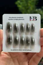 24 Adet Ay Yıldız Desenli Takma Tırnak Seti R722 - Görsel 5