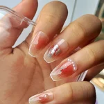 24 Adet Balerin Takma Tırnak Seti French Takma Tırnak Orta Uzun Yapıştırıcı Seti Hediye Z363