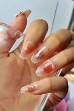 24 Adet Balerin Takma Tırnak Seti French Takma Tırnak Orta Uzun Yapıştırıcı Seti Hediye Z363