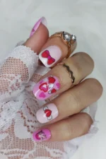 24 Adet Çocuklar için Renkli Kısa Takma Tırnak  TET121