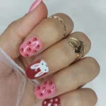 24 Adet Çocuklar için Renkli Kısa Takma Tırnak  TET123