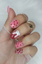 24 Adet Çocuklar için Renkli Kısa Takma Tırnak  TET123 - Görsel 3