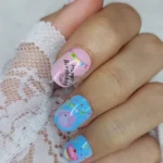 24 Adet Çocuklar için Renkli Kısa Takma Tırnak  TET125