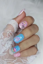 24 Adet Çocuklar için Renkli Kısa Takma Tırnak  TET125 - Görsel 3