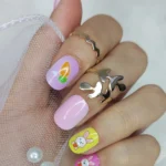 24 Adet Çocuklar için Renkli Kısa Takma Tırnak  TET126