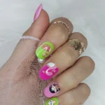 24 Adet Çocuklar için Renkli Kısa Takma Tırnak  TET127