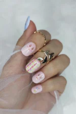 24 Adet Çocuklar için Renkli Kısa Takma Tırnak  TET129 - Görsel 4