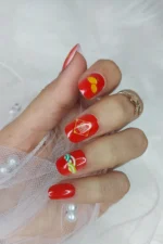 24 Adet Çocuklar için Renkli Kısa Takma Tırnak  TET135