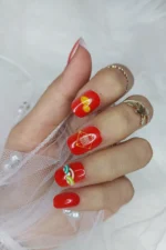 24 Adet Çocuklar için Renkli Kısa Takma Tırnak  TET135 - Görsel 3