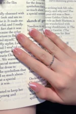 24 Adet French Tırnak Badem Takma Tırnak Seti  W1531 - Görsel 2