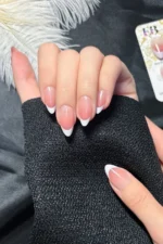 24 Adet French Tırnak Badem Takma Tırnak Seti  W1531 - Görsel 7