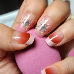 24 Adet French ve Kelebek Desenli Kısa Takma Tırnak Seti  R855