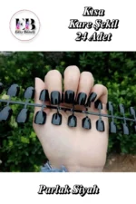 24 Adet Kare Kısa Takma Tırnak Seti 347