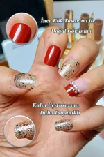 24 Adet Küt Takma Tırnak Seti Taşlı Ve Desenli  Z538 - Görsel 2